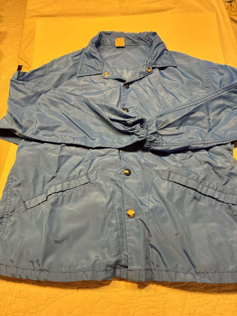 Vintage Russell Athletic Blue Nylon Snap-Front Coach Windbreaker Jacket Youth La